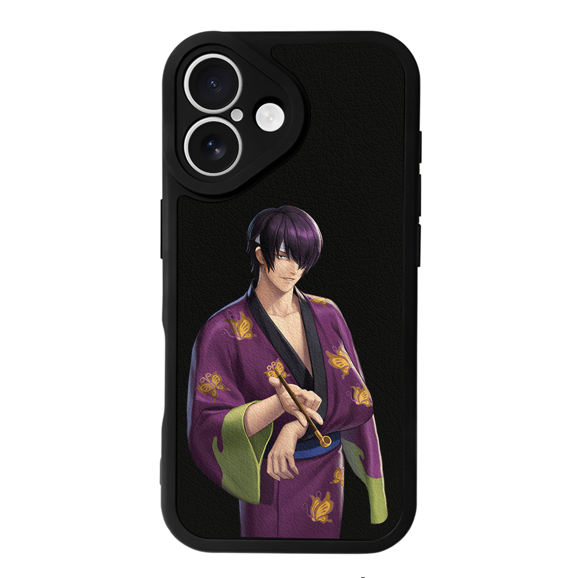 （画像用） ぎんたま 坂田銀時（さかたぎんとき） 神楽 志村新八（しむら しんぱち） GINTAMA Sakata Gintoki Kagura Shimura Shinpachi 【iPhone 16シリーズ対応】シリコンスマホケース（レザー調） 材質：シリコン